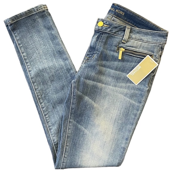 *NWT* Michael Kors Izzy Skinny Jeans, Zipper Pockets, Verushka Wash - Picture 15 of 16